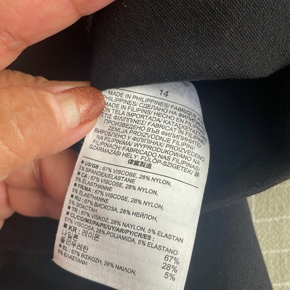 Banana Republic Black A-Line Dress 3/4 Sleeve Crew Neck - Picture 8 of 8